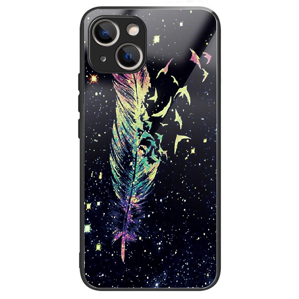 Tempered Glass+TPU Case for iPhone 15 Phone Cover Pattern Printing