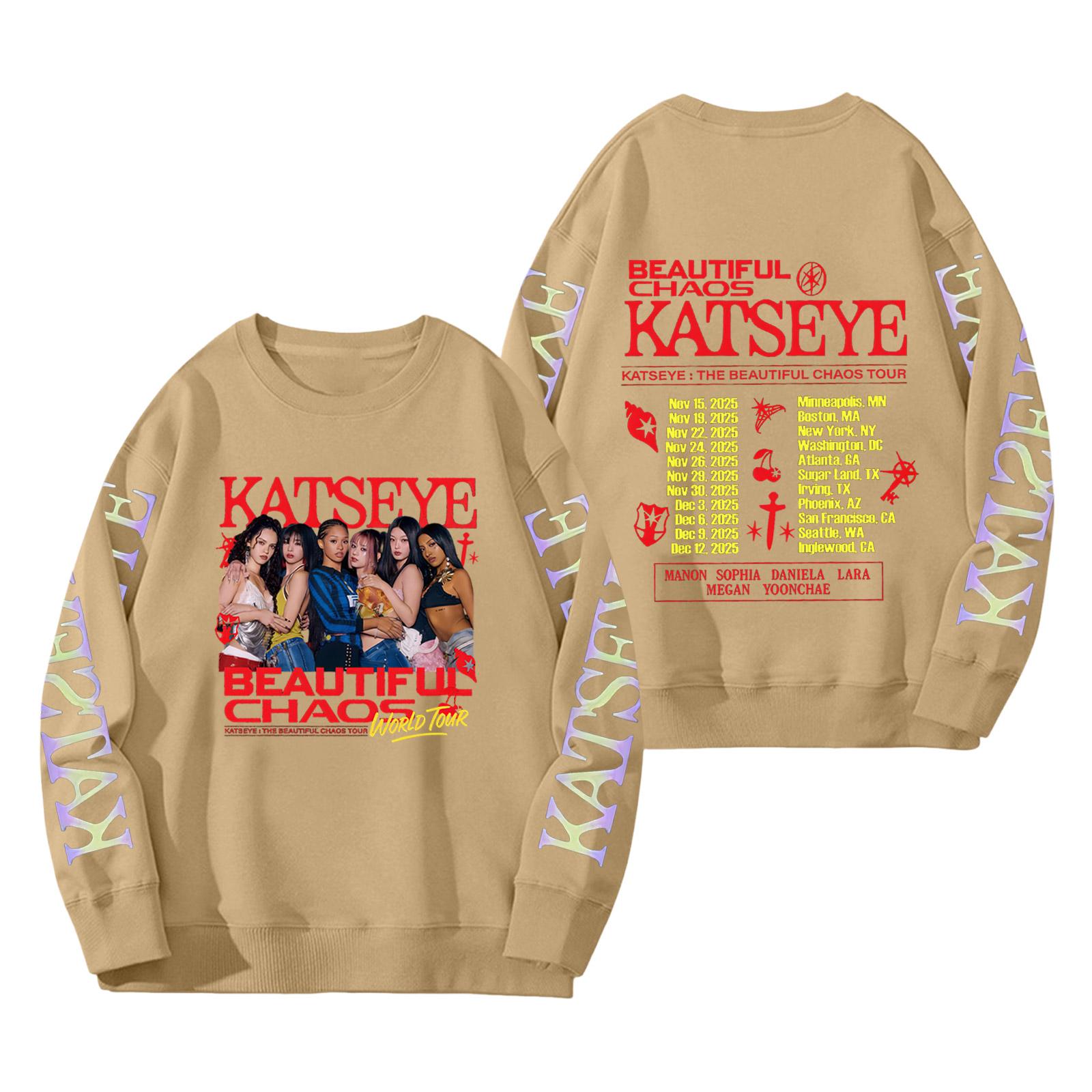 

Женский модный пуловер с длинным рукавом, принтом и круглым вырезом, свободного кроя XL хаки