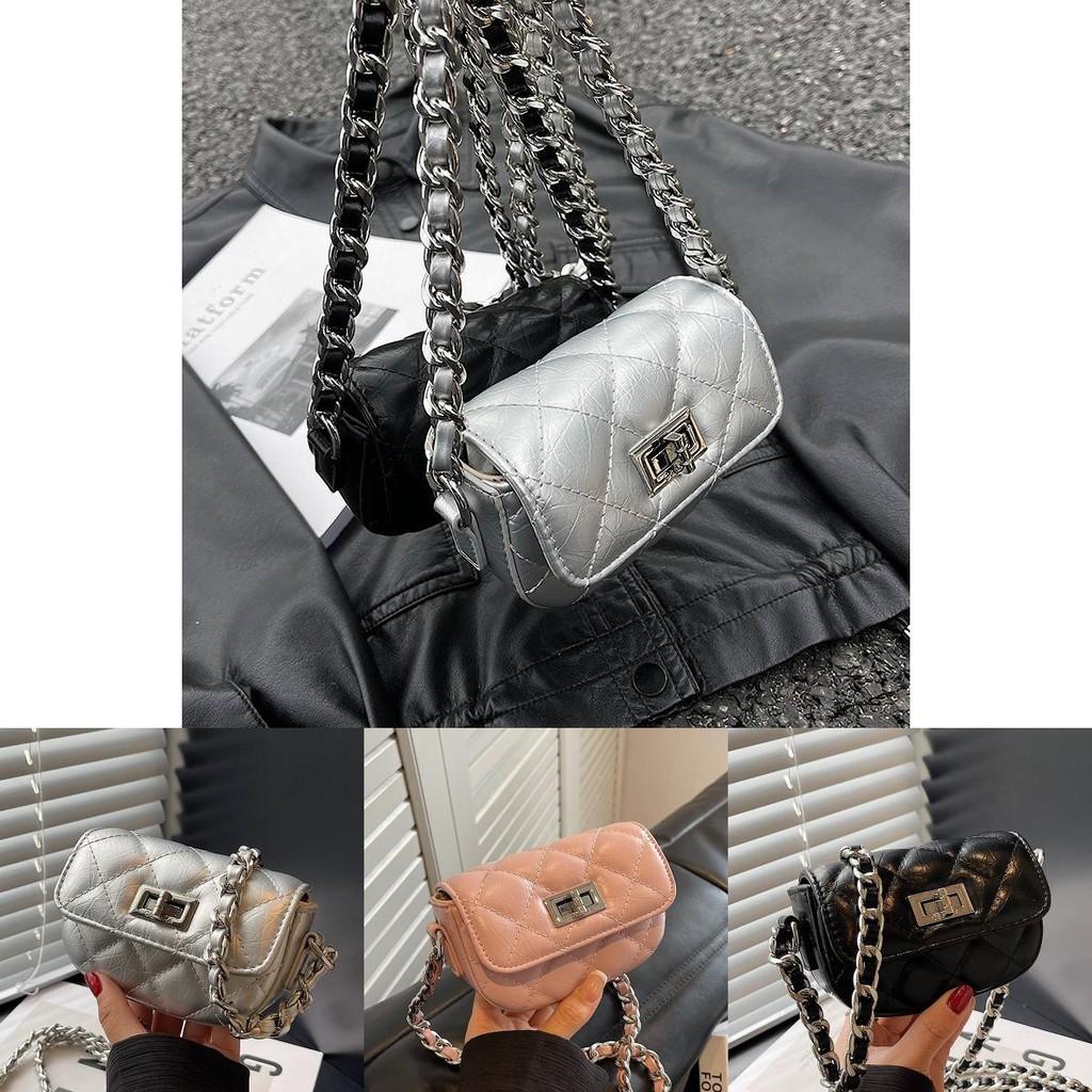 Chic Silver Mini Bag For Women Stylish High-end Summer Shoulder Crossbody Purse