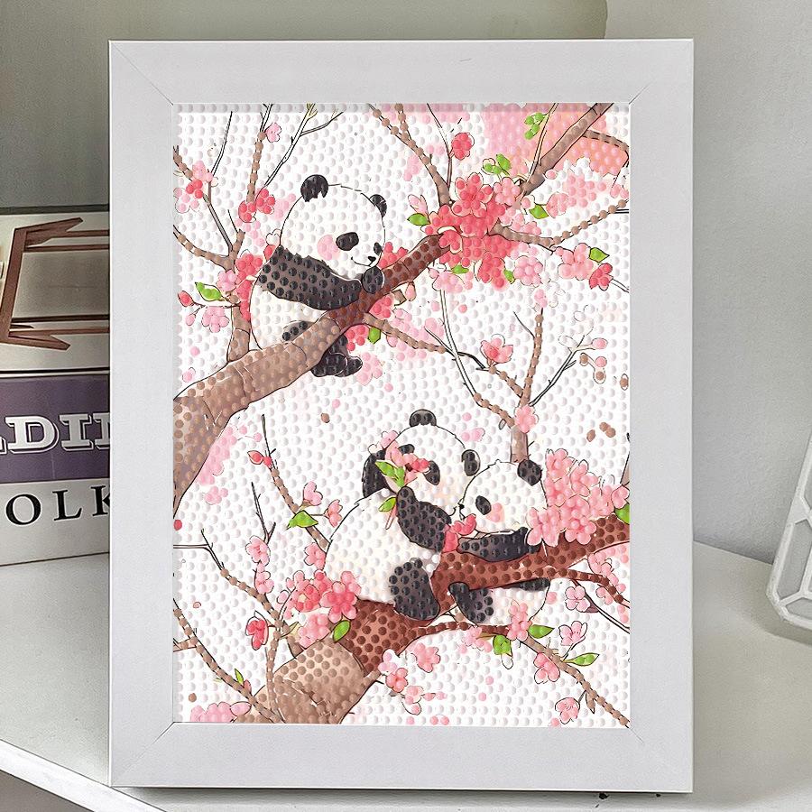 Panda Diamond Sticker Children's Handmade Material Package Cute Cat Cartoon Robot Cat Jingle Cat Point Diamond Painting