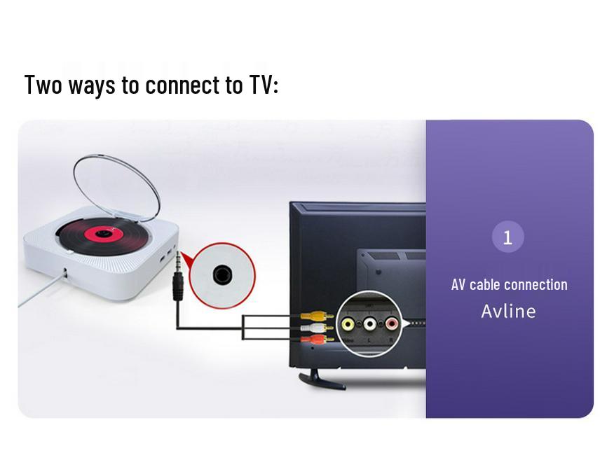 Portable HD Bluetooth DVD/CD Player with MP3, Rechargeable Speaker, TV Connectivity