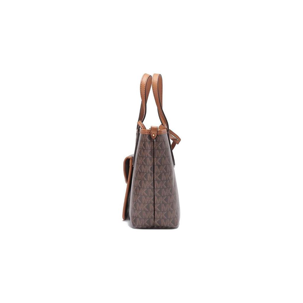 Michael Kors Eliza Series Monogram Leather Tote Bag Women Tote Bags Dark-Brown 30S3GZAT0V-BRN-ACORN