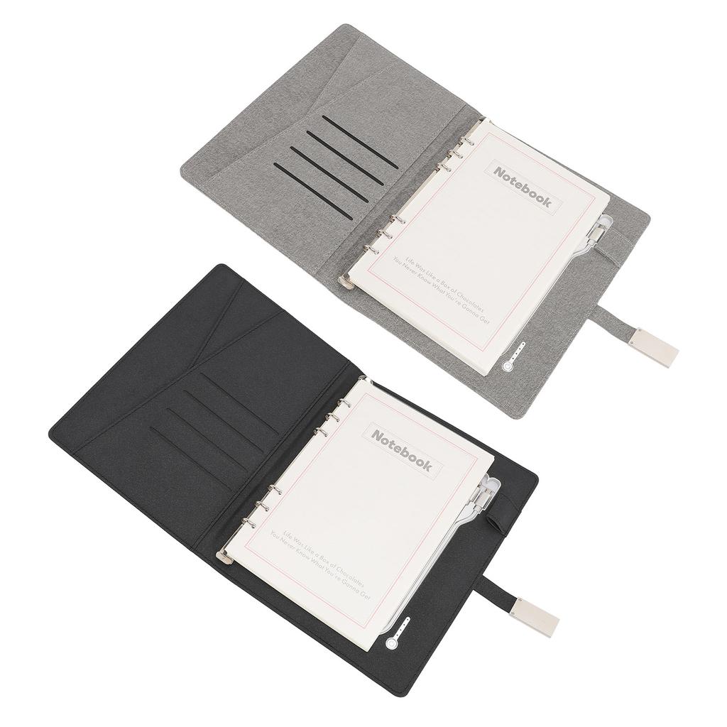 Taccuino Smart Office in PU con 3 Porte di Ricarica Batteria 8000mAh 80 Fogli 160 Pagine Taccuino A5 in PU