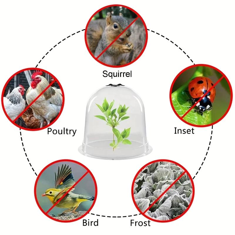10pcs Adjustable Garden Cloches Bell Plant Protectors Reusable Humidity Domes for Plant Growth Protection