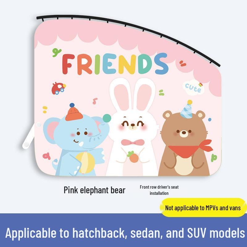 Car Window Sunshade: Sliding Rail Blackout Curtain for Baby Privacy and Sun Protection