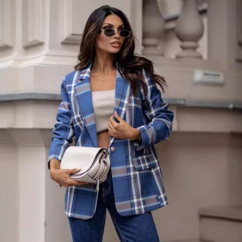 Tooxika New Autumn Plaid Small Suit Jacket