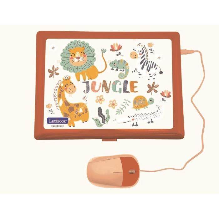 Lexibook - Ordinateur éducatif coloris Animaux – 124 activités (Français/Anglais)