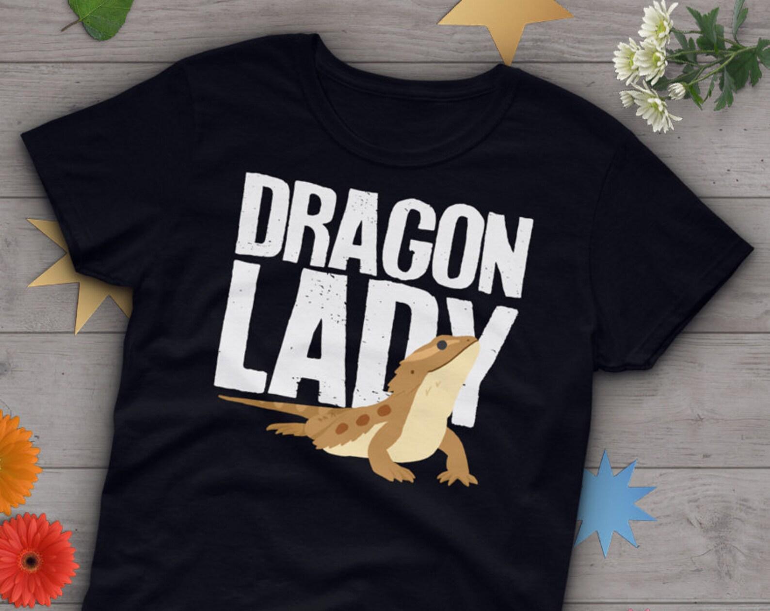 Bearded Dragon Shirt, Tshirt, Pet Reptile Lover Gift, Funny Lizard T-Shirt, Cute Bearded Dragon Graphic Tee, Dragon Lady, Navy 150