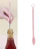 Pink Retractable Silicone Spatula Mini Telescopic Spatula Spoon Reusable Easy to Clean with Hanging Buckle for Cosmetics Lip Gloss