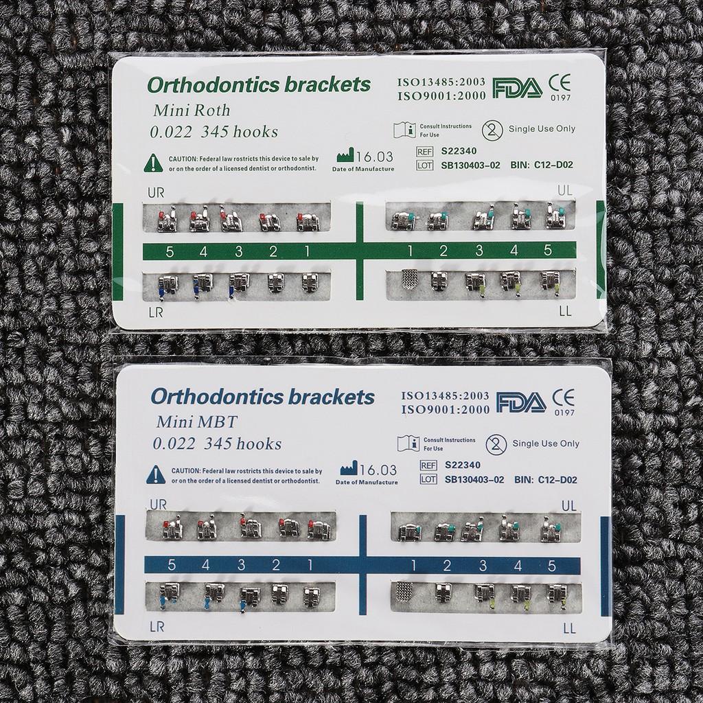 10pcs/Set Mini Dental Orthodontic Metal Bracket Brace Roth MBT Slot.022 Hooks 3