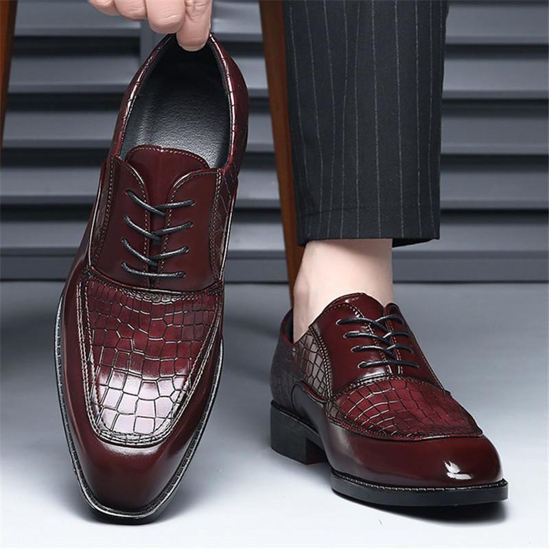 Fashion Designer New Men's Pointed Mixed Patchwork Casual Oxford Shoes Male Wedding Dress Homecoming Formal Wedding Footwear