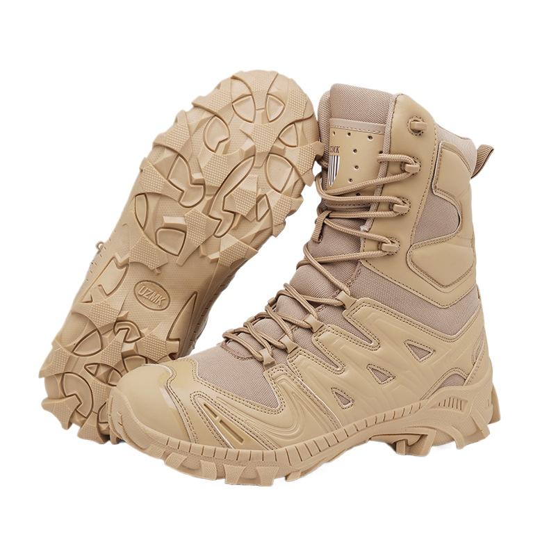 Men's Tall Boots Wear-resistant Training Waterproof Outdoor Mountaineering Sports Special Forces Desert Combat Tactical
