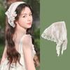 Comfortable Breathable Fabric Lace Bandana Headscarf for Women French Integrated Headwrap Pastoral Hair Decoration
