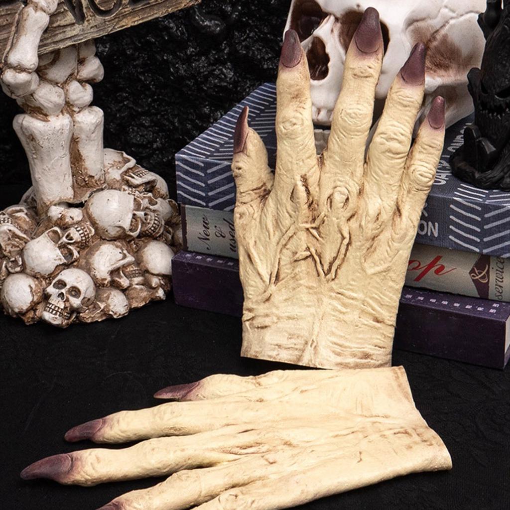 Halloween Animal Gloves, Plush LatexGhostClaw Covers, Escape Room, Haunted House ThemePark Horror Costume Props