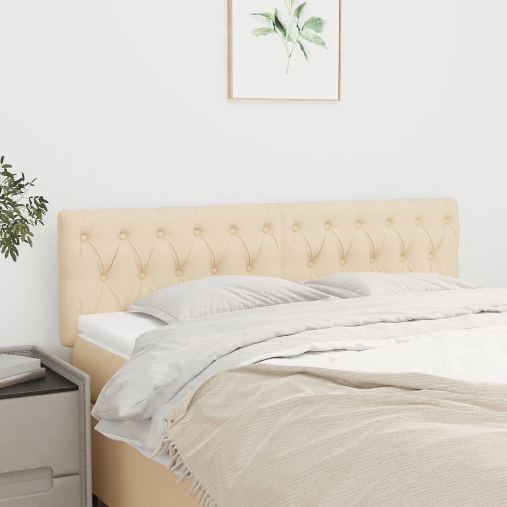 Headboard Cream 160 x 7 x 78 88 cm Fabric