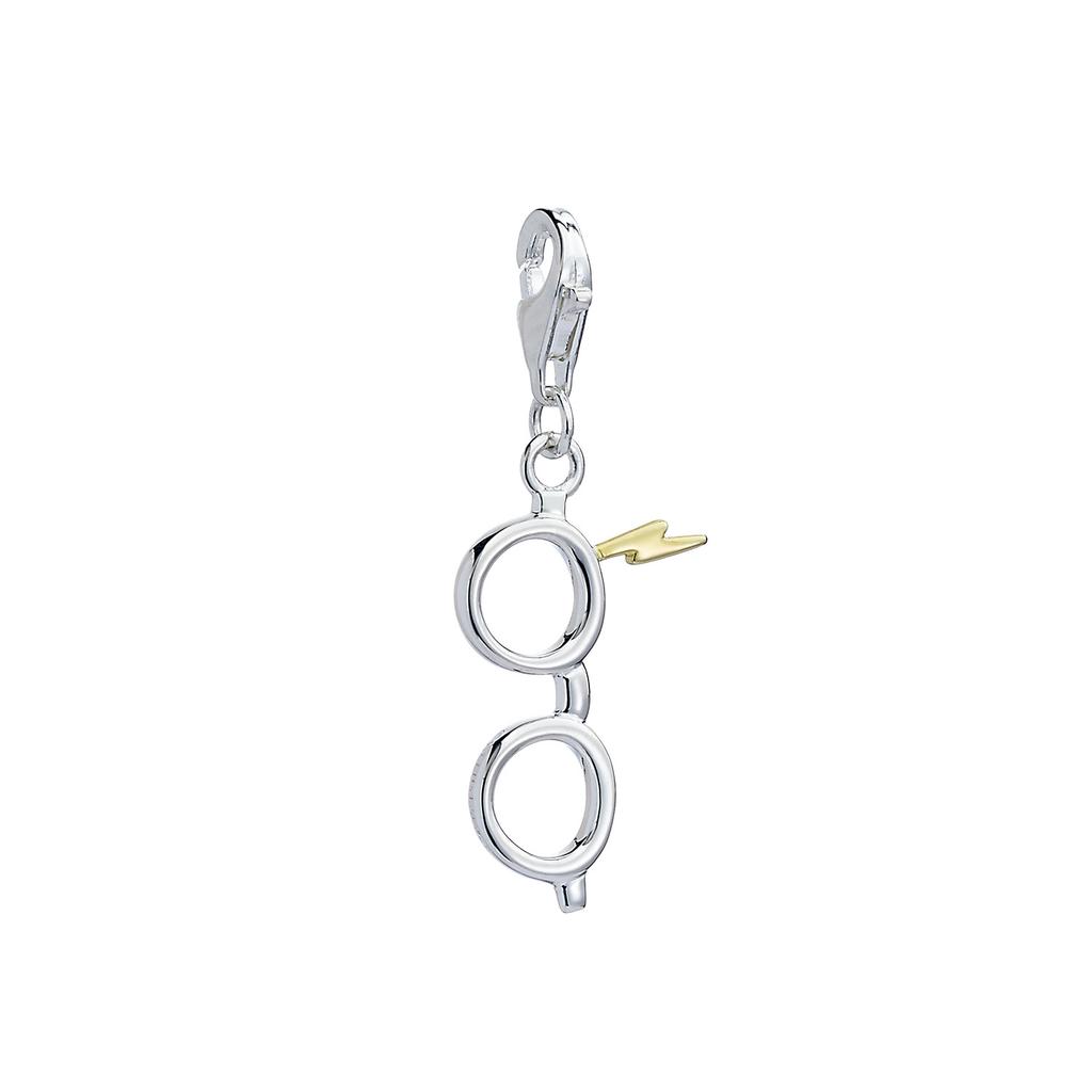 Harry Potter Sterling Silver Glasses and Lightning Bolt Clip On Charm