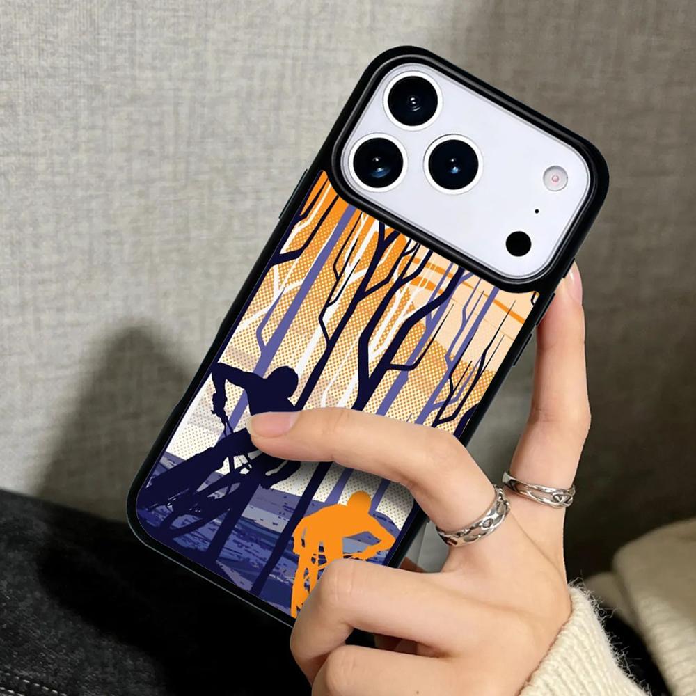 Case for iPhone 17 Air 16 Pro Max 15 Plus 11 13 Mini 14 12 Back Phone Cover mountain bike biker biking cycling Downhill bicycle
