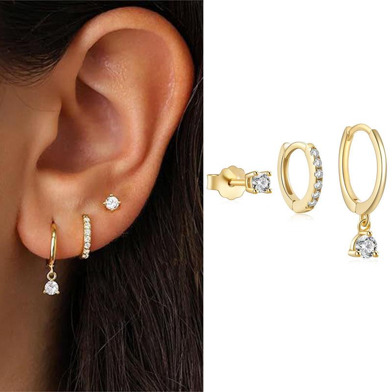 

3 шт. Изысканные серьги-подвески из циркония для женщин, элегантные серьги-подвески в виде бабочки, луны и звезды, пирсинг, украшения для вечеринок, подарки янтарь