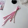 Pink White Lace Keychain Braided Rope Charm Pendant Keyring Fashion Simple All-Matching Bag Decoration Jewelry Accessories