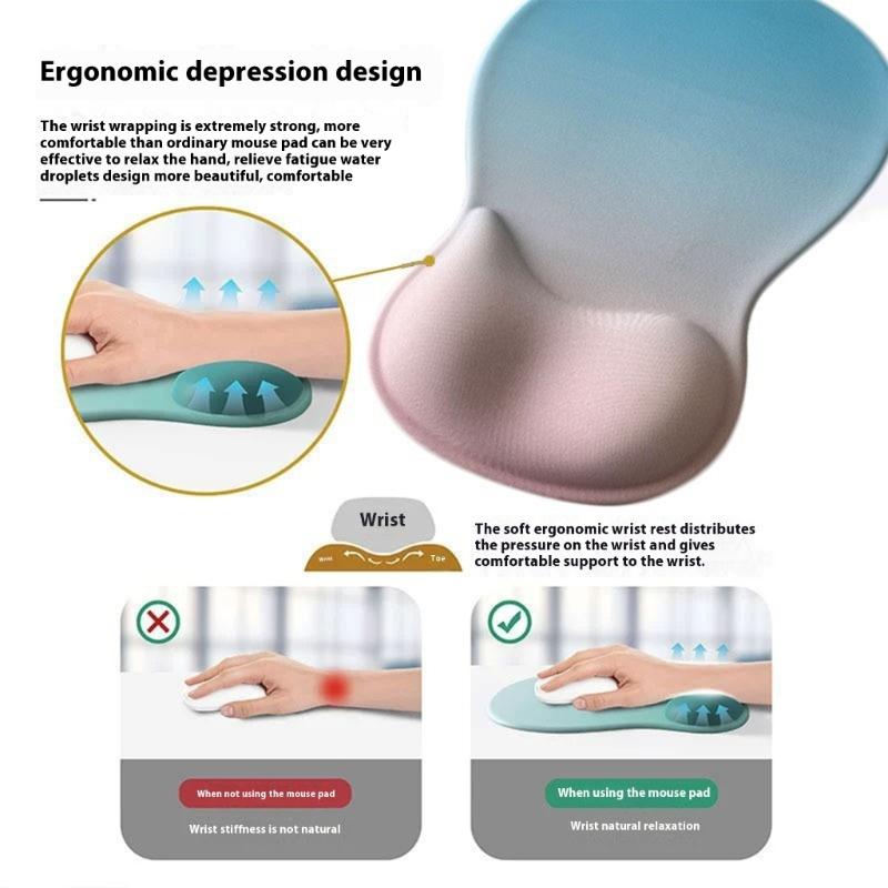 Keyboards Wrist Rest Pad Soft Silicone Mouse Pad Wrist Support Cushion Ergonomic Computer Mouse Pad for Office Laptop