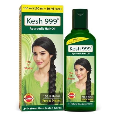Kesh-999 Ayurvedisk Hårolje | Olje Mot Hårtap | Hårolje Med 24 Naturlige Urteekstrakter | Daglig Hårolje (Pakke med 1)