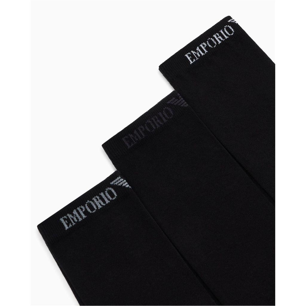 Emporio Armani Mens Cotton Blend Crew Socks (Pack of 3)