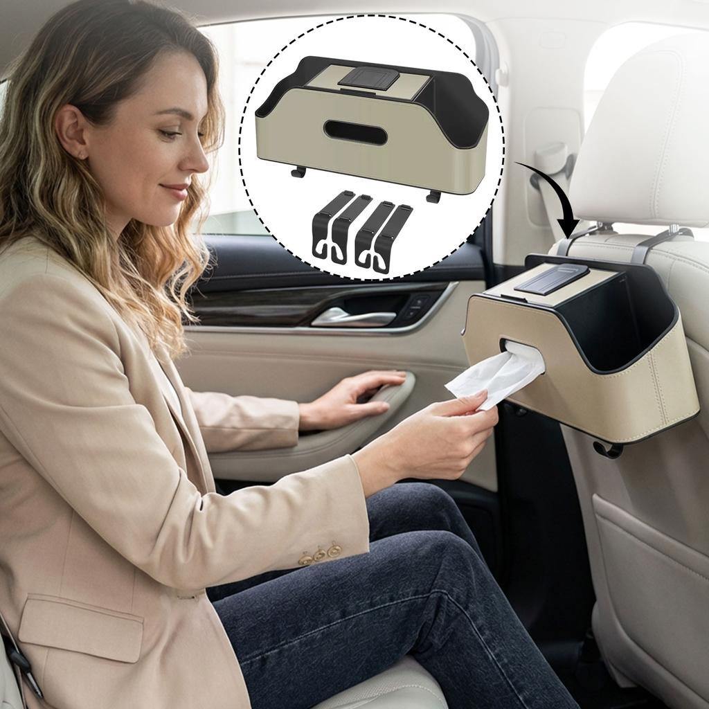 Car Seat Back Organizer, Tissue Holder Bag, Multi-functional Storage Box, Car Rear Seat Cup Holder And Storage Rack.