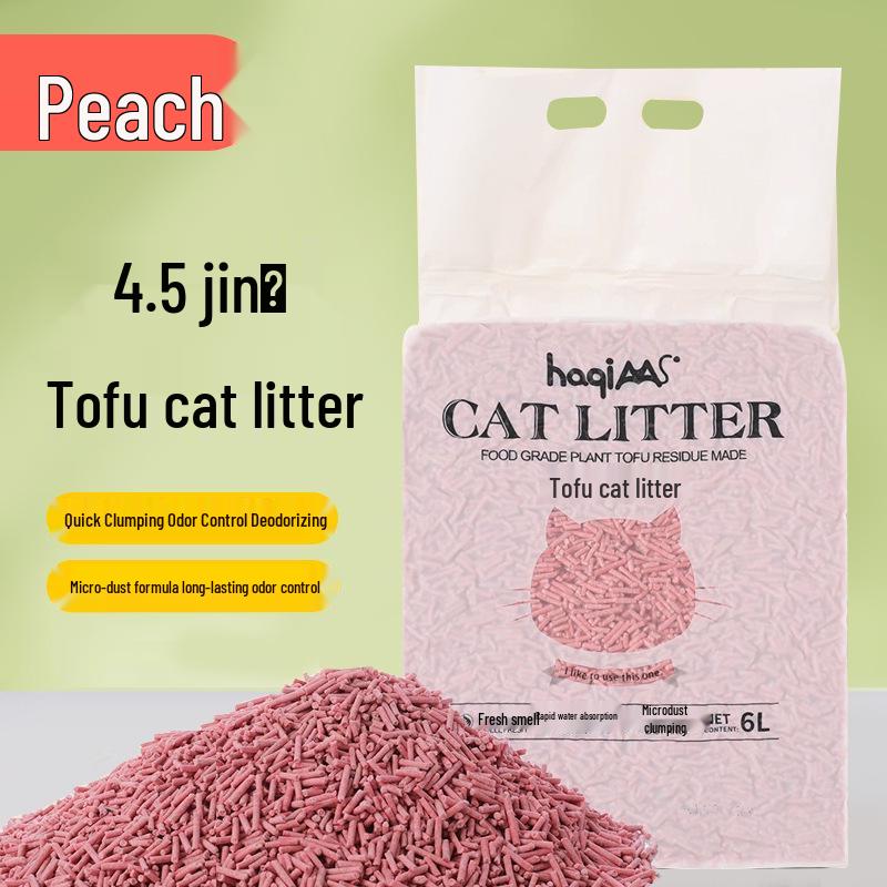 Green Tea Tofu Cat Litter 6L - Flushable, Dust-Free, Deodorizing Mixed Plant Formula