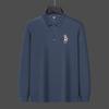 Embroidered Men's Polo Shirt Solid Color Autumn New Lapel Middle-Aged People's Long Sleeve T-shirt