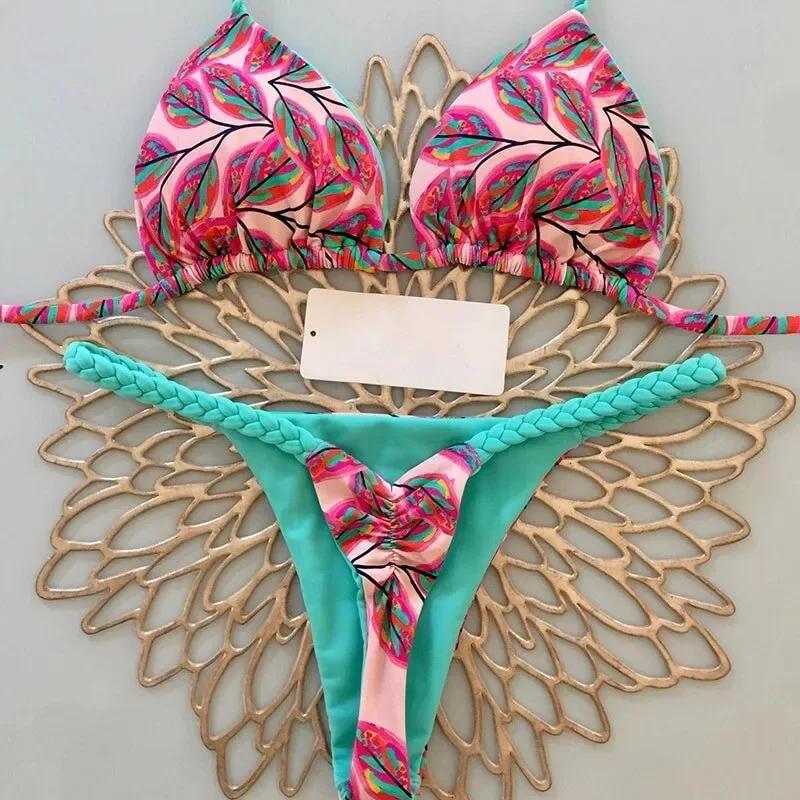 Neuer Bikini Damen Badeanzug Strandurlaub Bademode Leopardenmuster Sexy Bikini Set Strandbekleidung Badeanzug String Badeanzug Biquinis
