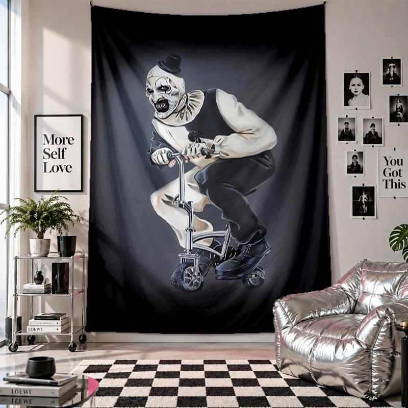 WandteppichTerrifier Art the Clown Kunst Hängendes Tuch Dekorative Hintergrundabdeckung für die Raumdekoration