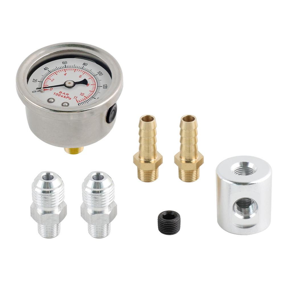 Liquid Filled Gauge Easy Installation Universal Fuel Gauge Fuel Pressure Gauge High-Quality For Fuel Systems Oil Systems Water