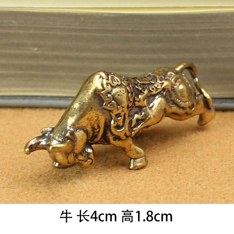 Brass Zodiac Animal Vintage Decoration Brass Statue Wealth Prosperity Chinese Style Antique Copper Miniature Home Decor Crafts