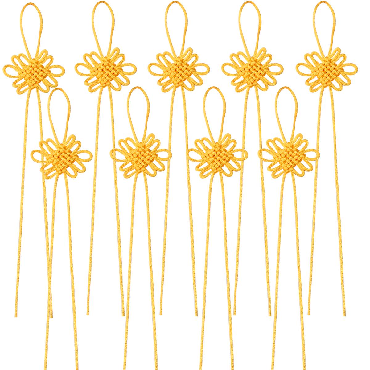 

10pcs Chinese Knots Tassels Festive Pendant Accessories For Spring Festival Home Decorations DIY Curtain Clothing Gifts Material Length 26-30cm жёлтый