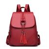 Women's Backpack 2025 New PU Leather Tassel Double Shoulder Bag Large Capacity Student Backpacks Outdoor Travel Bag Mochilas Muj