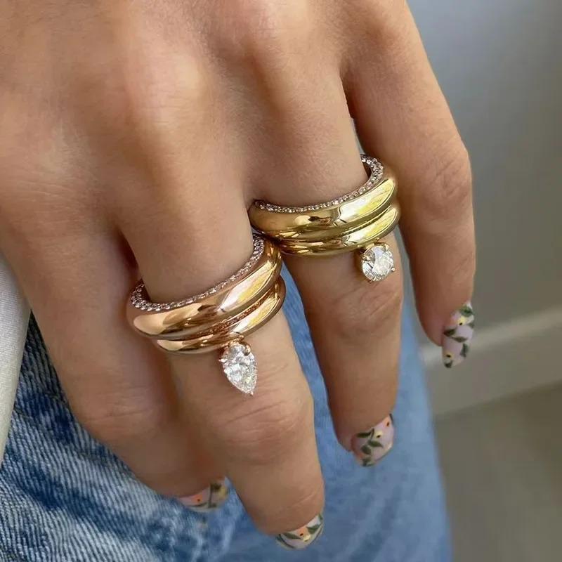 Youthway Zirconia Pearl Shiny Stainless Steel Charm Ring Waterproof High Quality Texture Jewelry Party Gift