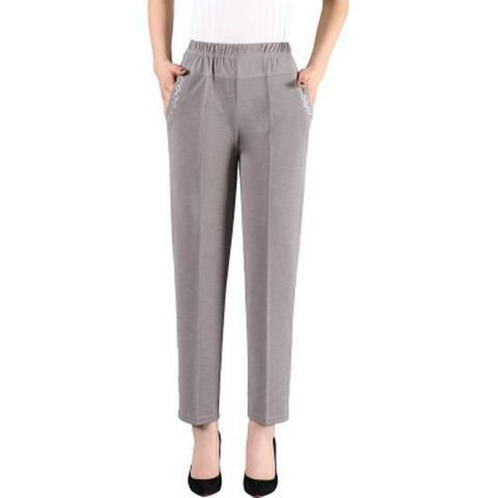 Summer Stretch High-Waist Casual Pants for Women - Loose, Straight-Leg, Grandma Style