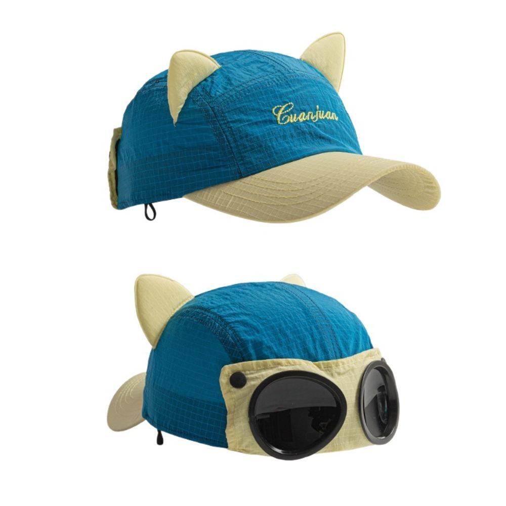 Pilotenbrille Baseballkappe Katzenohren Sonnenschutzhut Unisex Hip-Hop Sonnenbrille Pilotenhut Sommer