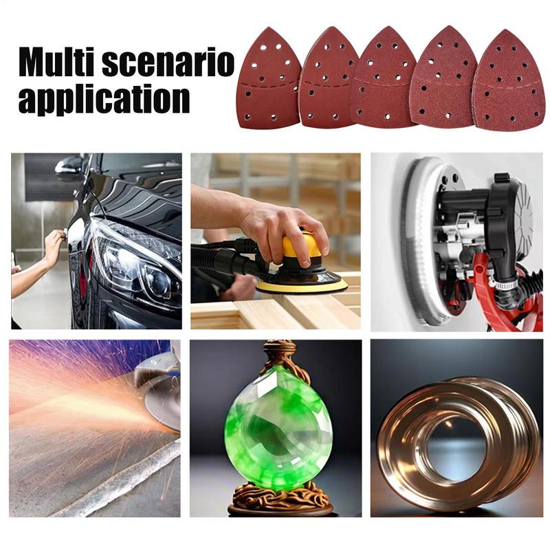 Sandpaper Sheets Triangular Design Sanding Paper 11-Hole Design Multi-Purpose Sandpaper For Metal Polishing Car Repair Wooden