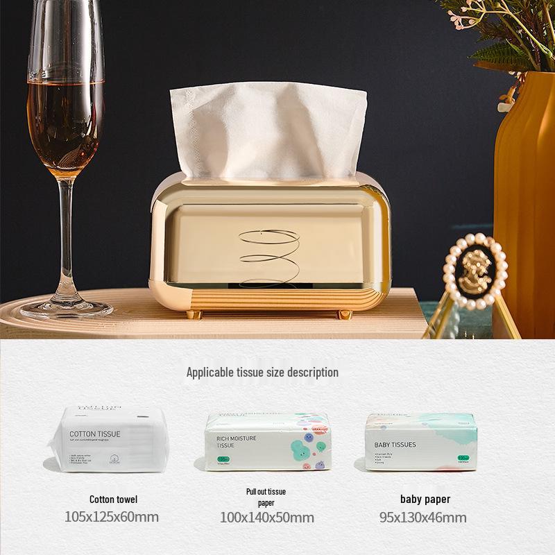 Minimalist European Retro Tissue Box and Baby Wipes Dispenser for Living Room Desktop Storage