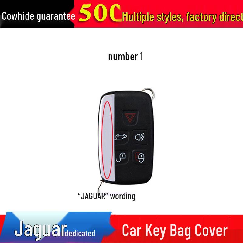 

Jaguar XEL/XFL/XJ/F-PACE/E-PACE Key Fob Cowhide Case Black