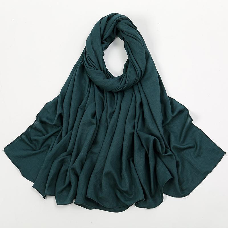 New Muslim Hijabs For Women Scarf Plain Long Shawls Femme Musulman Soft Crinkle Cotton Headscarf Wraps Islamic Turban Headband