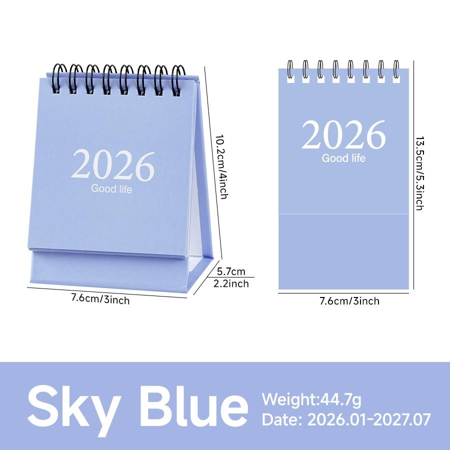 2026 New Year Mini Desk Calendar English Children's Desktop Planner Office Desk Assessories Pocket Notepad