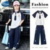 Disney Girls' Preppy Polo & Wide-Leg Pants Set