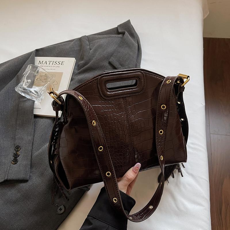 Fashion Commute Handbag Black Crocodile Leather Shoulder Bag Lady Designer Evening Clutch Bag Solid Color Pu Leather Sac A Main