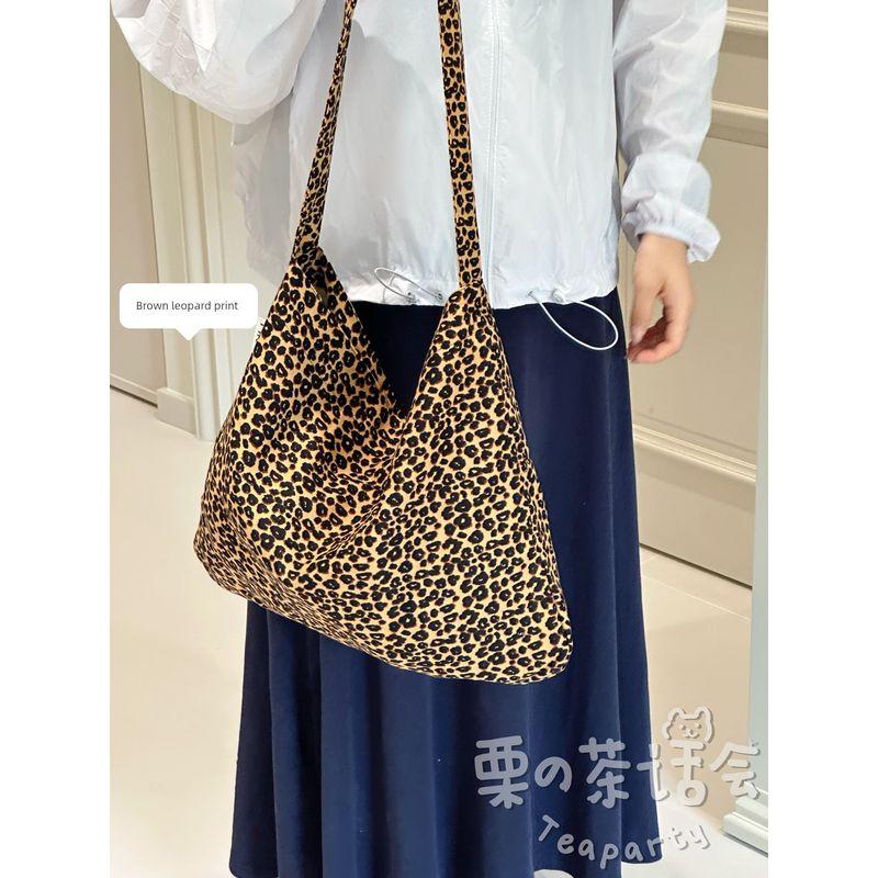 

Women s Floral Bag Casual Japanese Lightweight Canvas Bag Brown leopard print