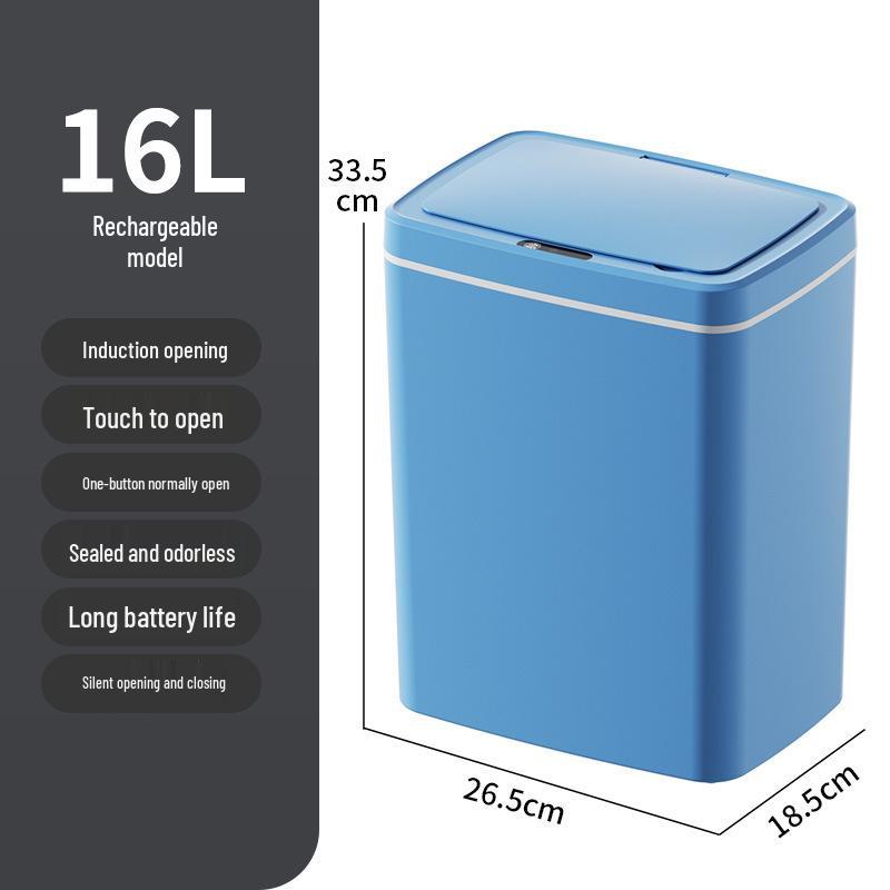 2026 Smart Trash Can: Long-lasting Battery, 16L Capacity, Fast Sensing Household Model