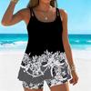 Costume da Bagno da Donna Tankini 2 Pezzi Costume da Bagno con Orlo Floreale Costumi da Bagno per le Vacanze