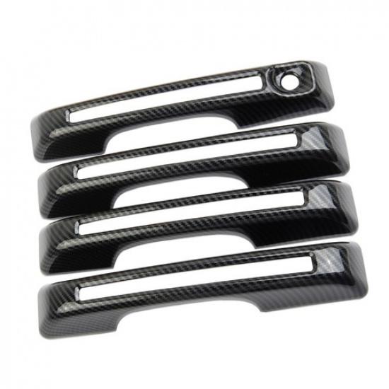 Carbon Fiber Style Side 4-Door Handles Trims Cover For Ford Maverick -2025