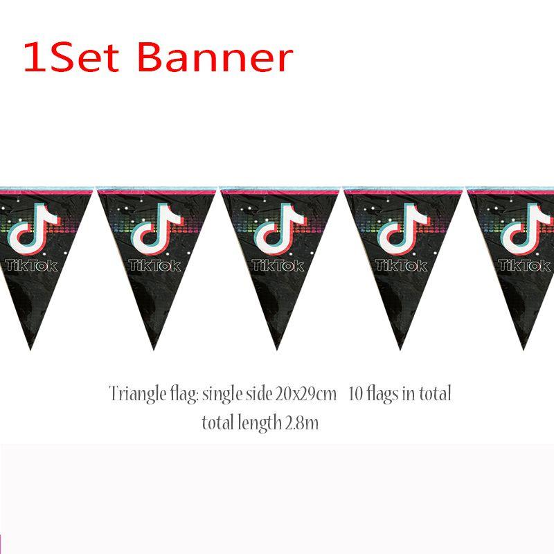 Set de Suministros Coloridos para Fiesta de Cumpleaños de Tik Tok con Divertida Vajilla, Decoración, Platos, Vasos y Pancarta